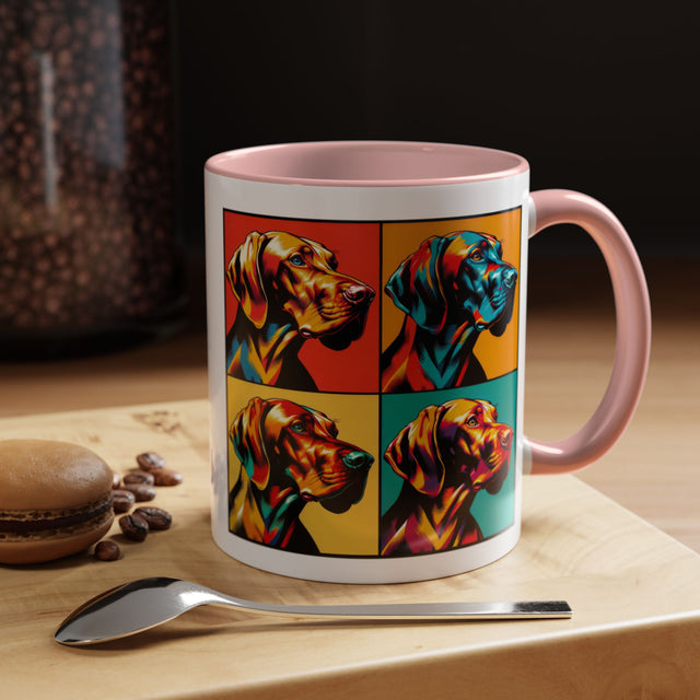 Vizsla Coffee Cup,4-Panel Pop Art Mug,Vizsla Lover,Vizsla Mom,Vizsla Dad,Dog Lover Gift,Vizsla Gift