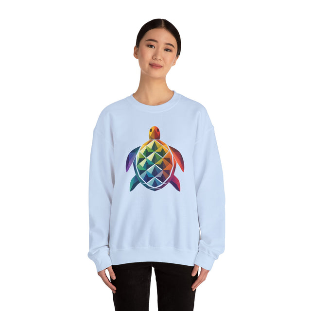 Geometric Rainbow Sea Turtle Sweatshirt, Turtle Lover Gift