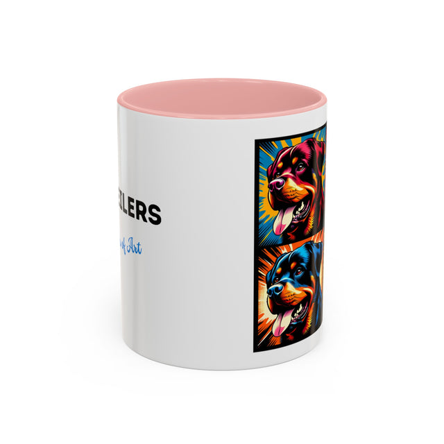 Rottweiler Coffee Cup,4-Panel Pop Art Mug,Rottweiler Lover,Rottie Mom,Rottie Dad,Dog Lover Gift,Rottweiler Gift,Butchers Dog