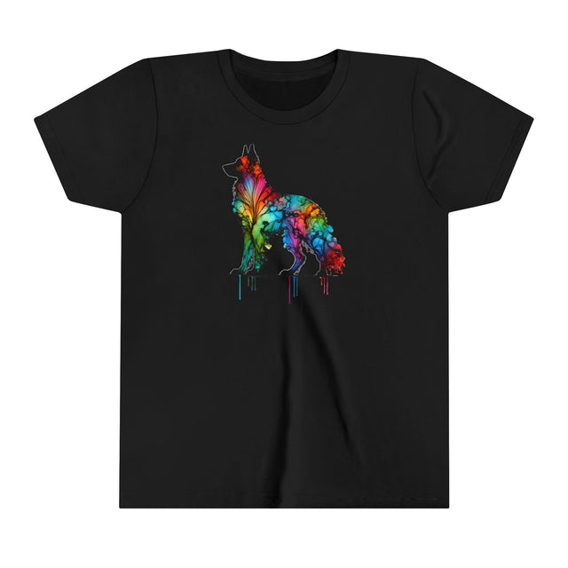 Rainbow German Shepherd Dog T-shirt,Pride Shirt,Dog Lover Top,Rainbow Animals,LGBTQ+ Tee,GSD Owner,Youth Size