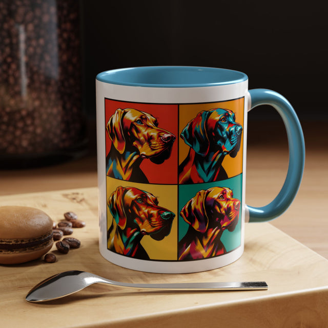Vizsla Coffee Cup,4-Panel Pop Art Mug,Vizsla Lover,Vizsla Mom,Vizsla Dad,Dog Lover Gift,Vizsla Gift