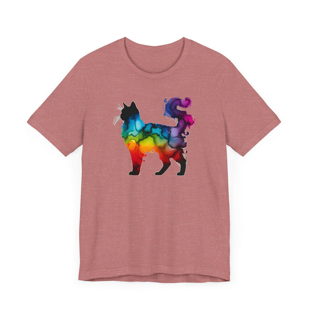 Rainbow Fluffy Cat T-shirt,Pride Shirt,Cat Lover Top,Rainbow Animals,LGBTQ+ Tee,Feline,Kitten,Kitty