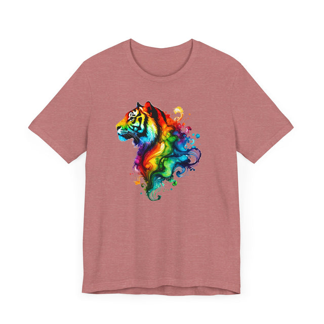 Rainbow Tiger Head T-shirt,Pride Shirt,Tiger Lover Top,Rainbow Animals,LGBTQ+ Tee,Big Cat Lover