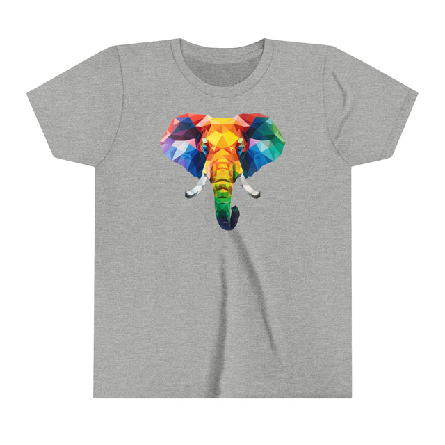 Geometric Rainbow Elephant T-shirt,Pride Shirt,Elephant Lover Top,Rainbow Animals,LGBTQ+ Tee,Queer,Gay,Lesbian,Bisexual,Trans,Youth Size