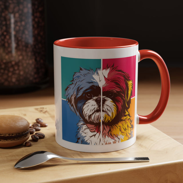 Shih Tzu Coffee Cup,4-Panel Pop Art Mug,Shih Tzu Lover,Shih Tzu Mom,Shih Tzu Dad,Dog Lover Gift,Shih Tzu Gift