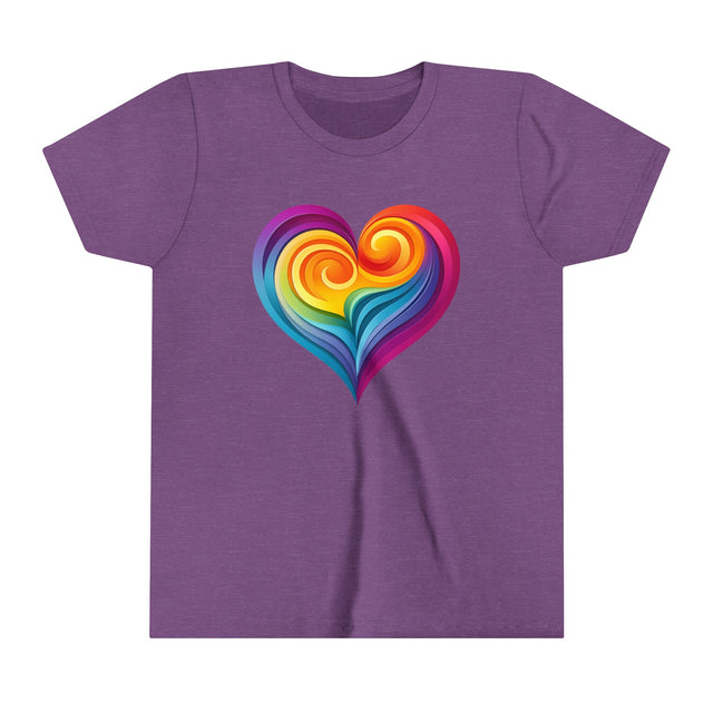 Rainbow Heart Swirl T-shirt,LBGT Heart,Gay Pride T shirt,LGBTQ+ Ally Tee,Nonbinary,Kids,Child,Youth Size