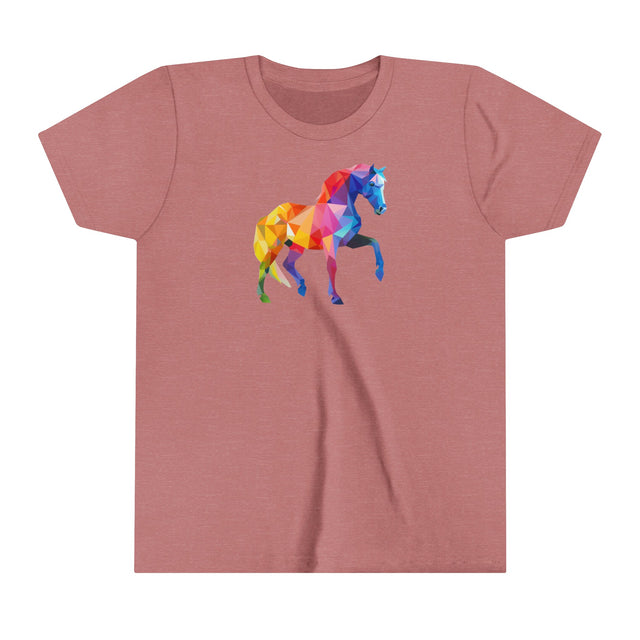Geometric Rainbow Horse T-shirt,Pride Shirt,Rainbow Animals,Youth Size