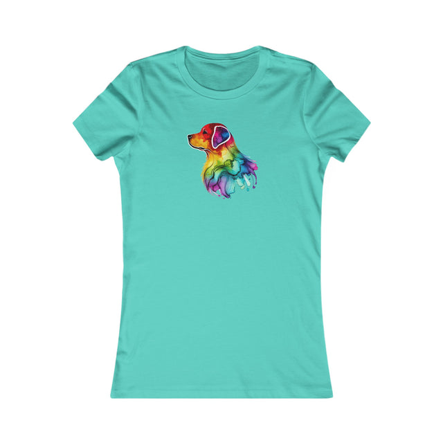 Rainbow Labrador Retriever Head T-shirt,Pride Shirt,Dog Lover Top,Rainbow Animals,LGBTQ+ Tee, Lab Owner,Women's Favorite Tee