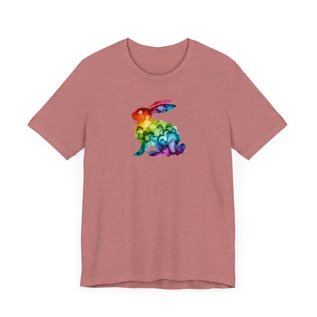Rainbow Rabbit Alcohol Ink T-shirt, Bunny Shirt,Hare,Pride Shirt,Animal Lover T shirt, LGBTQ+, BGLT