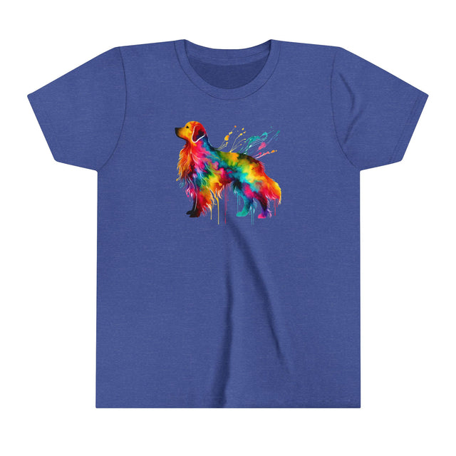 Rainbow Golden Retriever T-shirt,Pride Shirt,Dog Lover Top,Rainbow Animals,LGBTQ+ Tee,Golden Owner,Youth Size