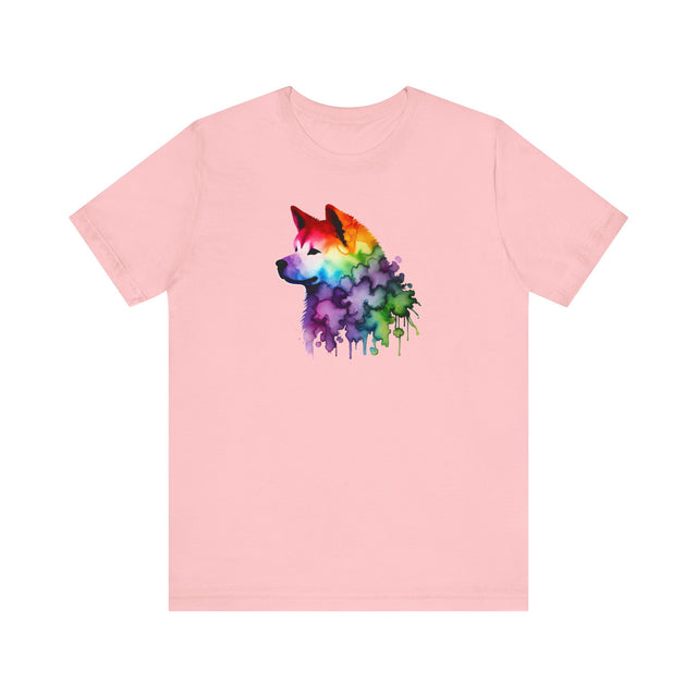 Rainbow Akita Head T-shirt,Pride Shirt,Dog Lover Top,Rainbow Animals,LGBTQ+ Tee, Akita Owner gift