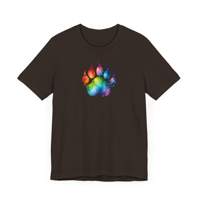 Rainbow Bear Paw Watercolor T-shirt, Pride Shirt, Bear