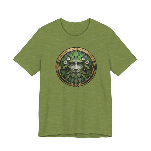 Green Man Nature is the Art of the Divine T-shirt, Nature Lover, Dante Quote