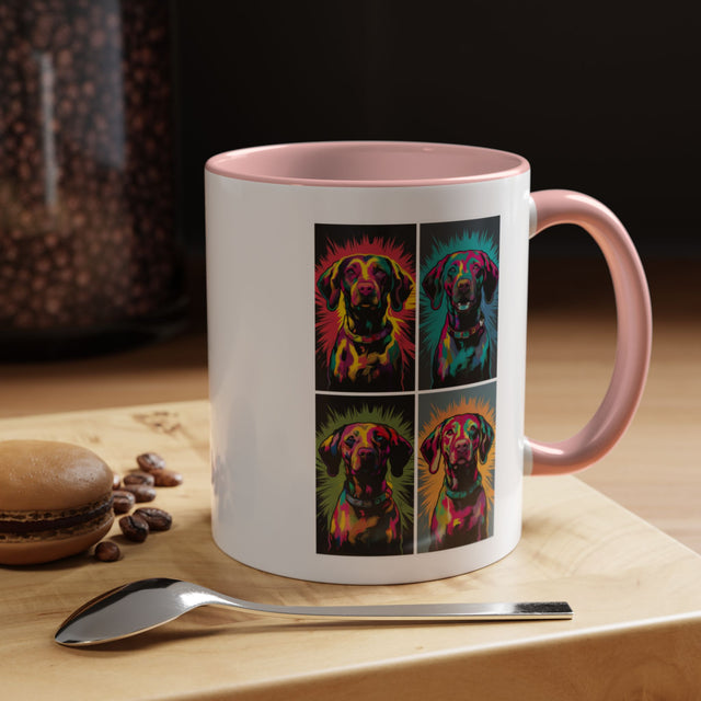Vizsla Coffee Cup,4-Panel Pop Art Mug,Vizsla Lover,Vizsla Mom,Vizsla Dad,Dog Lover Gift,Vizsla Gift