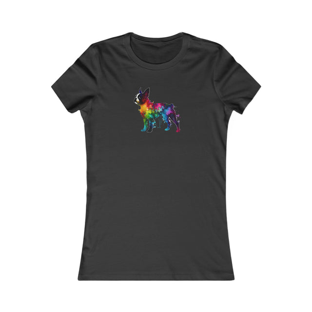 Rainbow Boston Terrier T-shirt,Pride Shirt,Dog Lover Top,Rainbow Animals,LGBTQ+ Tee,Boston Terrier Owner,Women's Favorite Tee