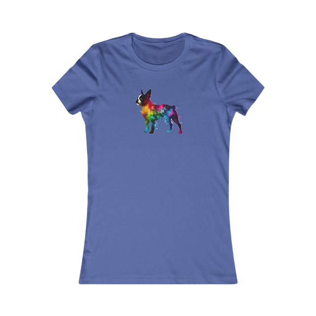 Rainbow Boston Terrier T-shirt,Pride Shirt,Dog Lover Top,Rainbow Animals,LGBTQ+ Tee,Boston Terrier Owner,Women's Favorite Tee