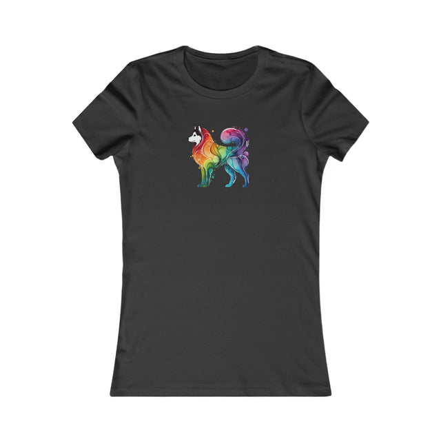 Rainbow Siberian Husky T-shirt,Pride Shirt,Dog Lover Top,Rainbow Animals,LGBTQ+ Tee,Husky Owner,Women's Favorite Tee
