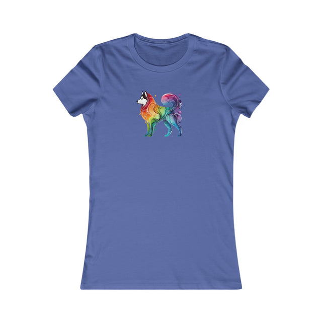 Rainbow Siberian Husky T-shirt,Pride Shirt,Dog Lover Top,Rainbow Animals,LGBTQ+ Tee,Husky Owner,Women's Favorite Tee