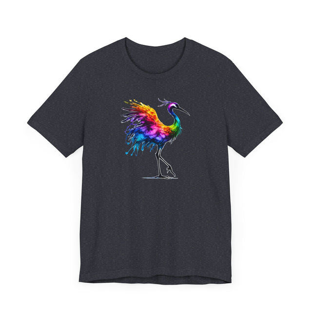 Rainbow Crane Alcohol Ink T-shirt, Bird Lover T shirt, LGBTQ+, BGLT,Pride Shirt