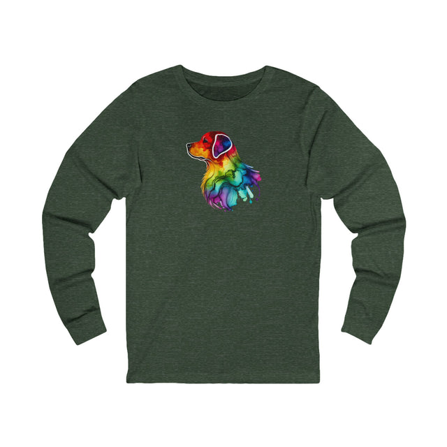 Rainbow Labrador Retriever Head Long Sleeve T-shirt,Pride Shirt,Dog Lover Top,Rainbow Animals,LGBTQ+ Tee, Lab Owner