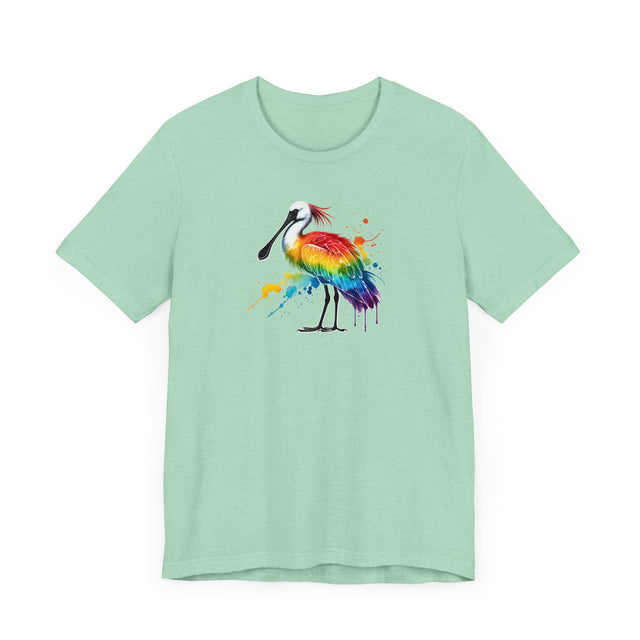 Rainbow Spoonbill Alcohol Ink T-shirt, Pride Shirt,Bird Lover T shirt, LGBTQ+, BGLT, Avian