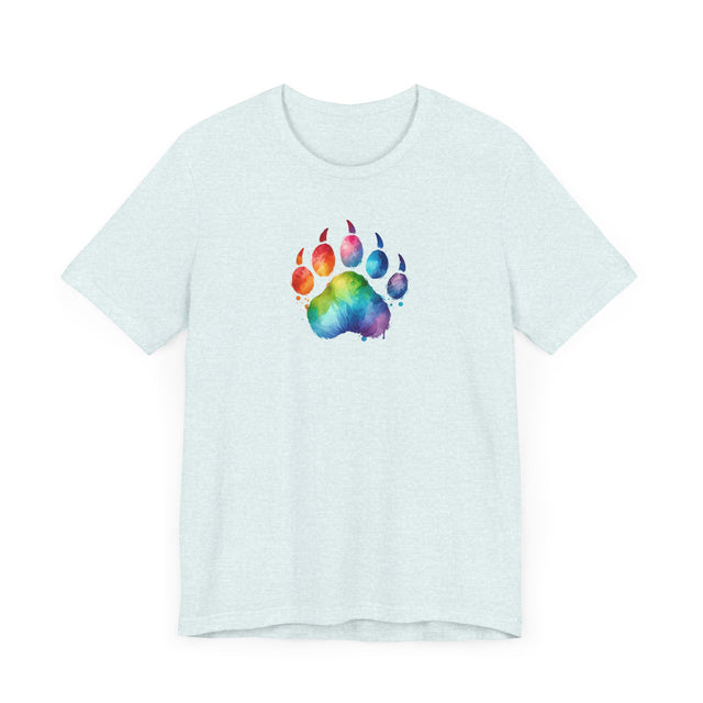 Rainbow Bear Paw Watercolor T-shirt, Pride Shirt, Bear