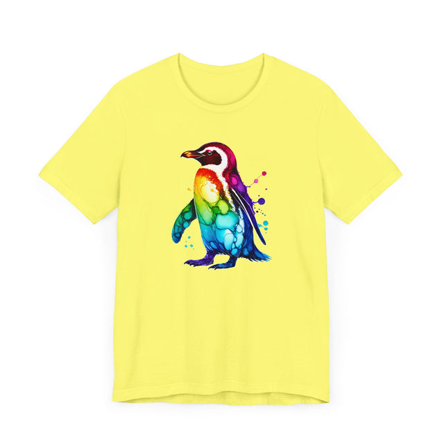 Rainbow Penguin Alcohol Ink T-shirt, Pride Shirt,Bird Lover T shirt, LGBTQ+, BGLT, Avian,Gray Heron