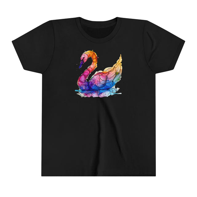 Rainbow Swan T-shirt,Pride Shirt,Bird Lover Top,Rainbow Animals,LGBTQ+ Tee,Youth Size