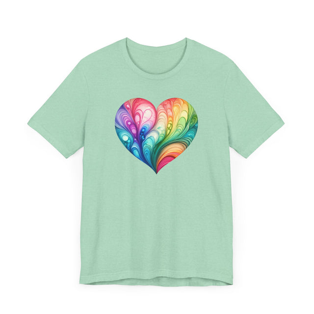 Rainbow Heart Streams Alcohol Ink Shirt, Pride Shirt