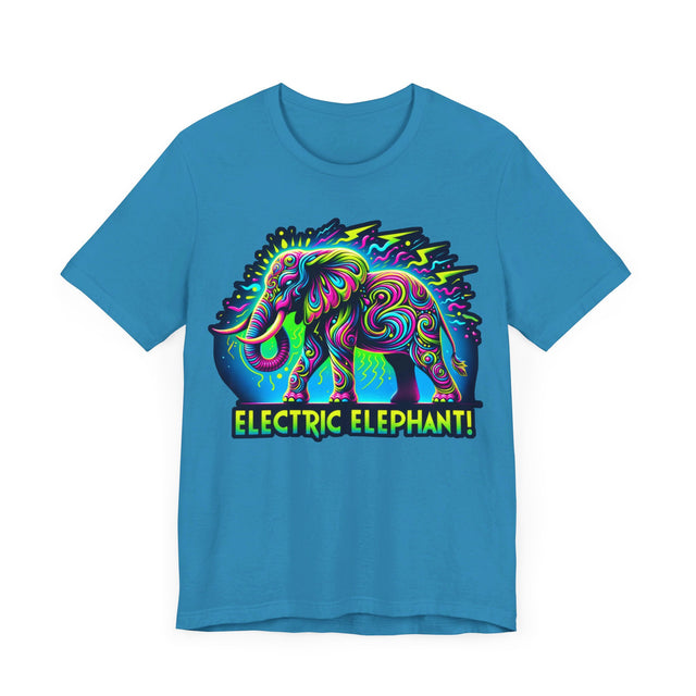 Electric Elephant T-shirt, Pachyderm Lover Tee