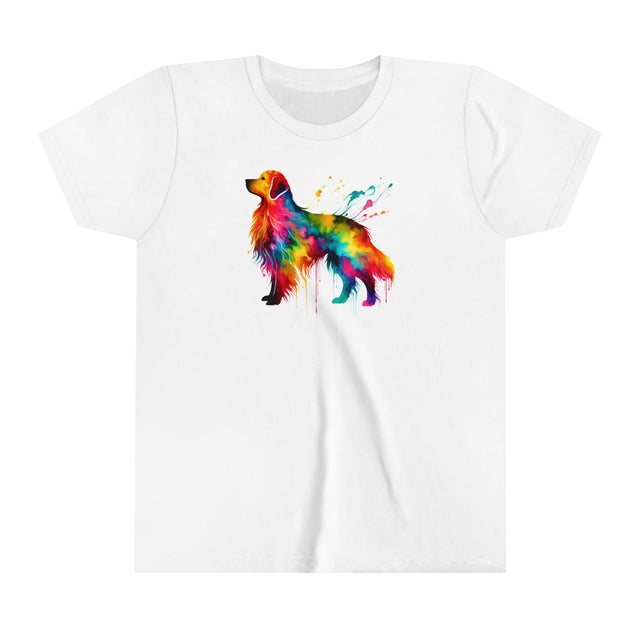 Rainbow Golden Retriever T-shirt,Pride Shirt,Dog Lover Top,Rainbow Animals,LGBTQ+ Tee,Golden Owner,Youth Size
