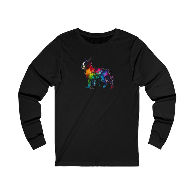 Rainbow Boston Terrier Long Sleeve T-shirt,Pride Shirt,Dog Lover Top,Rainbow Animals,LGBTQ+ Tee, Boston Terrier Owner