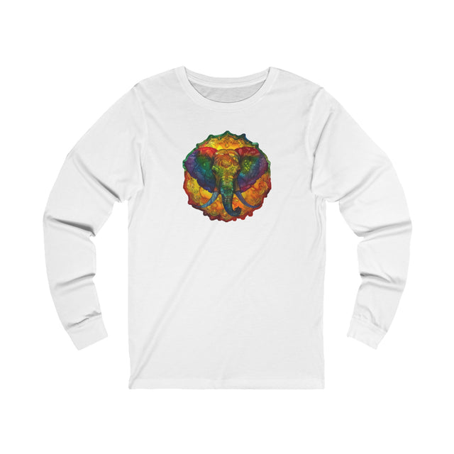 Rainbow Elephant Mandala Long Sleeve T-shirt,Pride Shirt,Queer Top,Rainbow Animals,LGBTQ+ Tee,Elephant Lover Gift,Gay,Lesbian,Bisexual,Trans