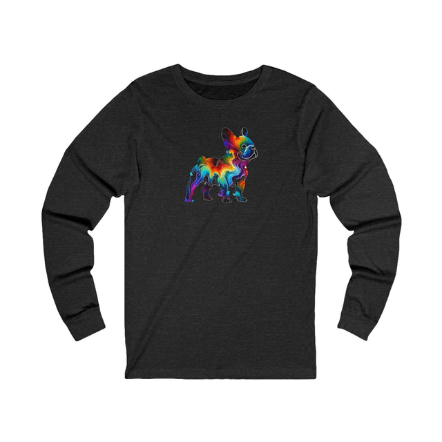 Rainbow French Bulldog Long Sleeve T-shirt,Pride Shirt,Dog Lover Top,Rainbow Animals,LGBTQ+ Tee,Frenchie Owner