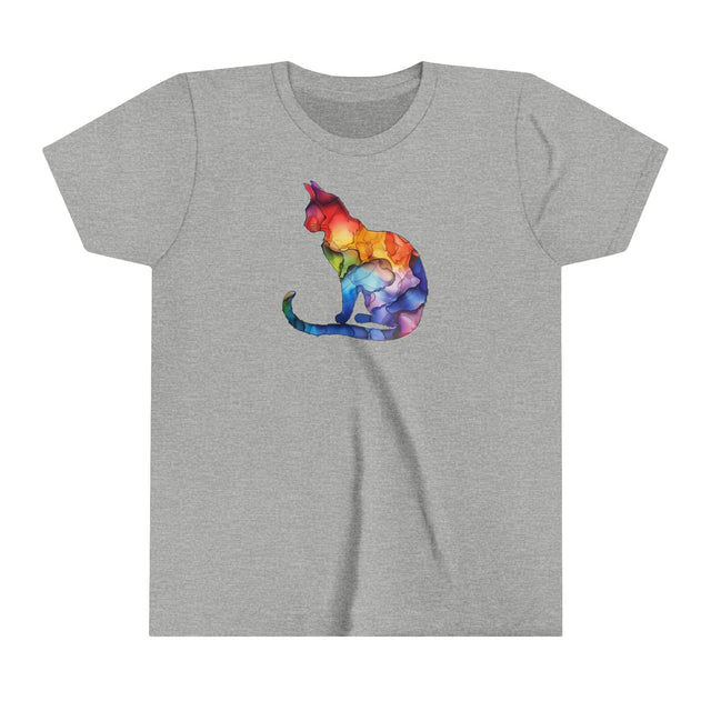 Rainbow Cat T-shirt,Pride Shirt,Pride Parade Top,Rainbow Animals,LGBTQ+ Tee,Nonbinary,Gay,Lesbian,Bisexual,Trans,BGLT,LBGT,Feline,Kitten,Kitty,Youth Size