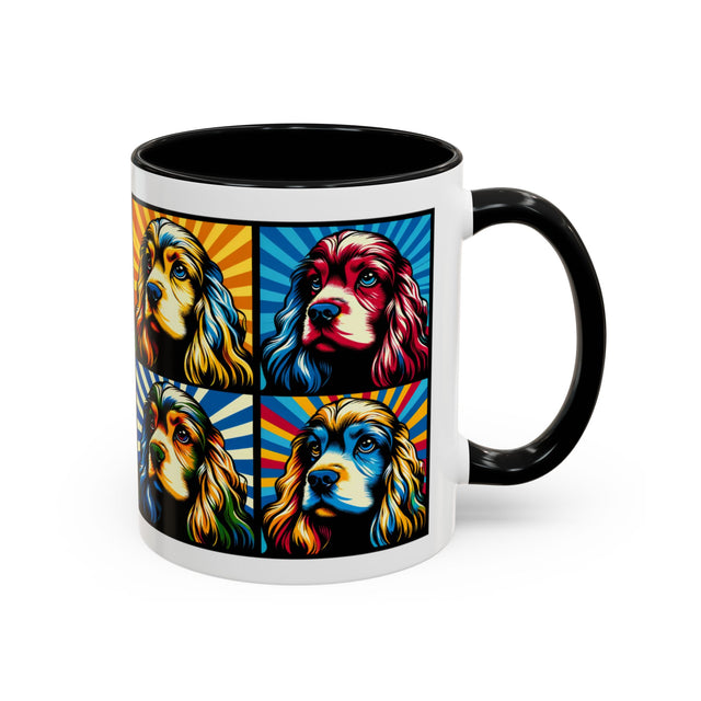 Cocker Spaniels Coffee Cup,4-Panel Pop Art Mug,Cocker Lover,Cocker Mom,Cocker Dad,Dog Lover Gift,Cocker Spaniel Gift