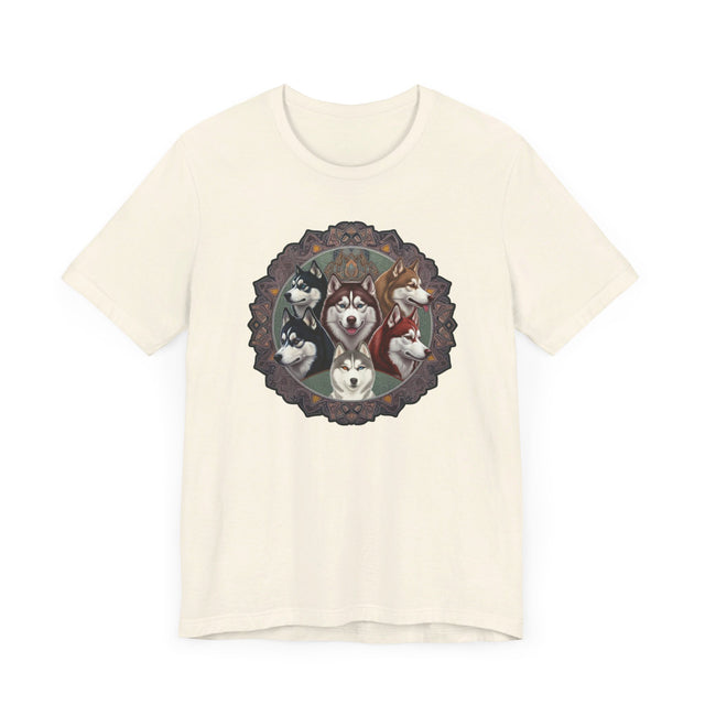Siberian Husky Head Mandala T-shirt, Dog Lover Top, Husky owner