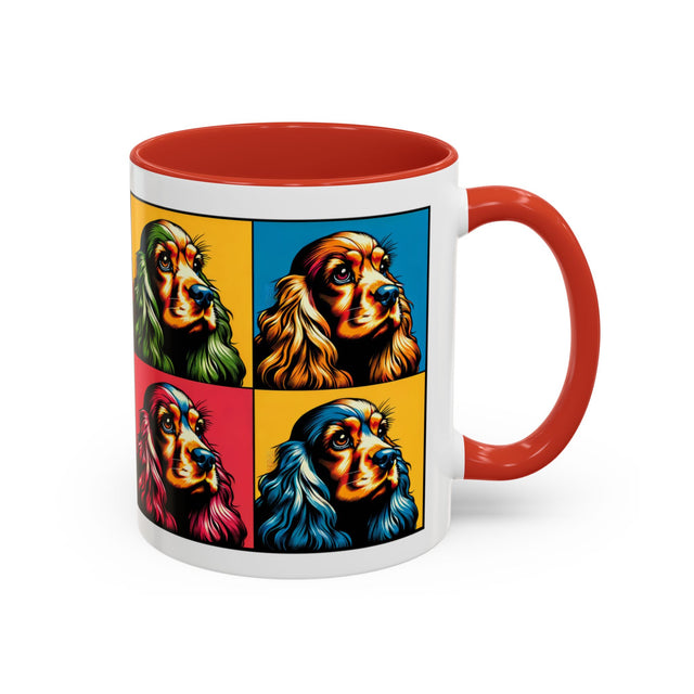 Cocker Spaniels Coffee Cup,4-Panel Pop Art Mug,Cocker Lover,Cocker Mom,Cocker Dad,Dog Lover Gift,Cocker Spaniel Gift
