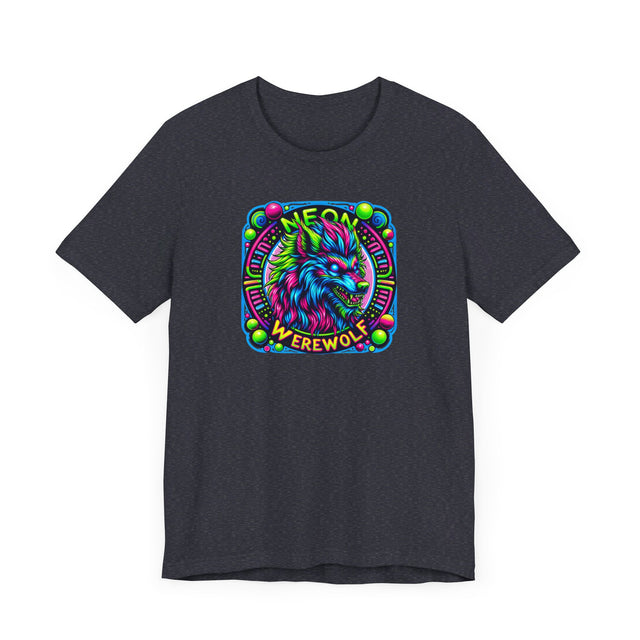 Neon Werewolf Circles T-shirt, Halloween Tee, Neon Goth