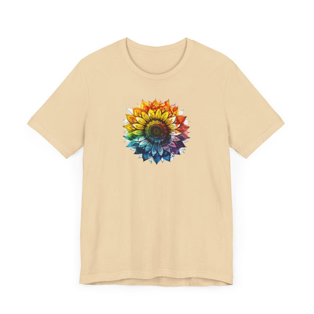 Rainbow Sunflower Alcohol Ink T-shirt, Pride Shirt