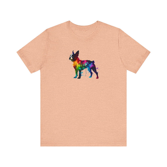 Rainbow Boston Terrier T-shirt,Pride Shirt,Dog Lover Top,Rainbow Animals,LGBTQ+ Tee, Boston Terrier Owner