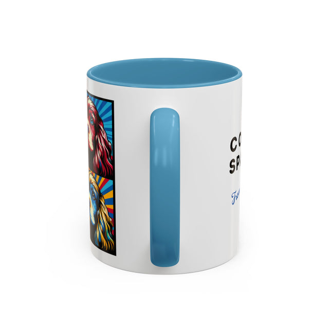 Cocker Spaniels Coffee Cup,4-Panel Pop Art Mug,Cocker Lover,Cocker Mom,Cocker Dad,Dog Lover Gift,Cocker Spaniel Gift