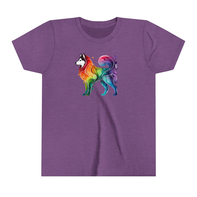 Rainbow Siberian Husky T-shirt,Pride Shirt,Dog Lover Top,Rainbow Animals,LGBTQ+ Tee,Husky Owner,Youth Size