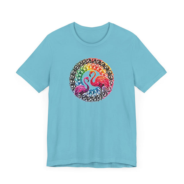 Rainbow Flamingo Mandala Alcohol Ink T-shirt, Bird Lover T shirt, LGBTQ+, BGLT,Pride Shirt