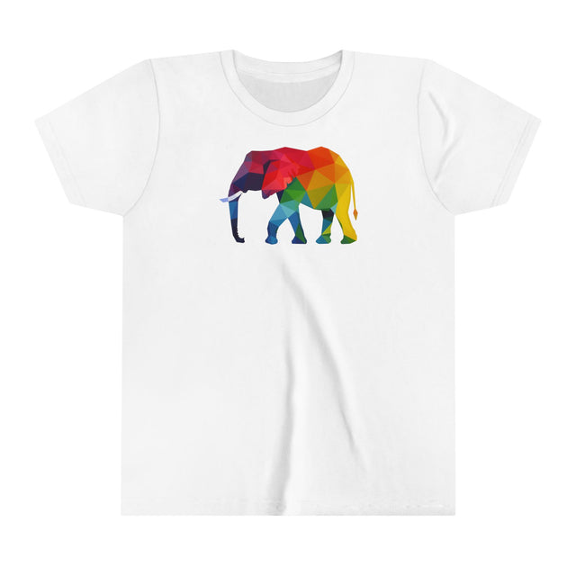 Geometric Rainbow Elephant T-shirt,Pride Shirt,Elephant Lover Top,Rainbow Animals,LGBTQ+ Tee,Queer,Gay,Lesbian,Bisexual,Trans,Youth Size