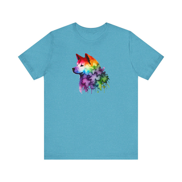 Rainbow Akita Head T-shirt,Pride Shirt,Dog Lover Top,Rainbow Animals,LGBTQ+ Tee, Akita Owner gift