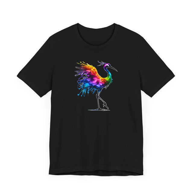 Rainbow Crane Alcohol Ink T-shirt, Bird Lover T shirt, LGBTQ+, BGLT,Pride Shirt