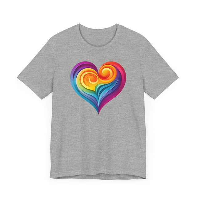 Rainbow Swirl Heart T-shirt, Pride Shirt, LGBTQ+ Ally Tee, Queer