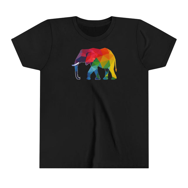Geometric Rainbow Elephant T-shirt,Pride Shirt,Elephant Lover Top,Rainbow Animals,LGBTQ+ Tee,Queer,Gay,Lesbian,Bisexual,Trans,Youth Size