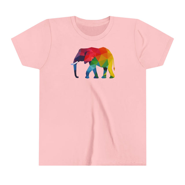 Geometric Rainbow Elephant T-shirt,Pride Shirt,Elephant Lover Top,Rainbow Animals,LGBTQ+ Tee,Queer,Gay,Lesbian,Bisexual,Trans,Youth Size